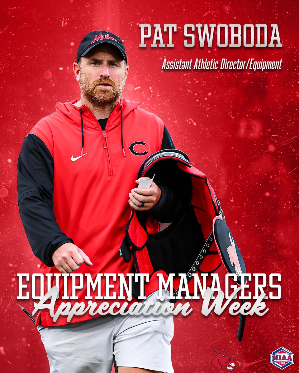 ucm_athletics's tweet photo. It's Equipment Managers Appreciation Week‼

UCM Athletics would like to give a HUGE shoutout & thank you to our Assistant AD for Equipment Services, Pat Swoboda, and his staff for everything they do behind the scenes to help our Mules & Jennies succeed.

#teamUCM x #EQWEEK2026