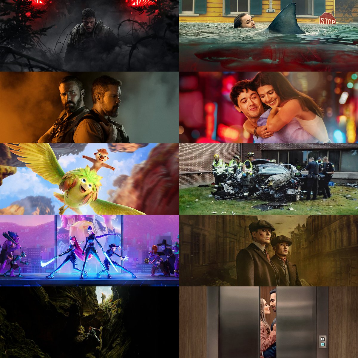 NetflixTudum's tweet photo. 10 most-watched Netflix movies of 2026 (so far 👀):

1. War Machine
2. The Rip
3. Swapped
4. KPop Demon Hunters
5. Apex
6. Thrash
7. People We Meet on Vacation
8. The Crash
9 Peaky Blinders: The Immortal Man
10. Office Romance https://t.co/yNRMWZhiiq
