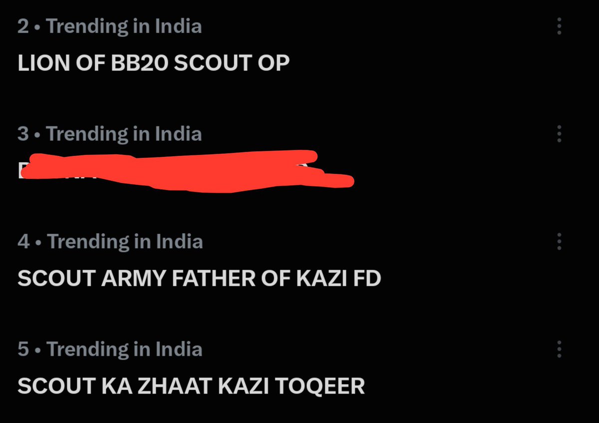 Alphaaxofficial's tweet photo. POWER OF SCOUT ARMY.
POWER OF MINE. 

BRO, 3 TAGLINES SAME TIME IN THE TRENDING LIST.
AGLI BAAR MUH MAT DIKHANA. 

LION OF BB20 SCOUT OP
SCOUT KA ZHAAT KAZI TOQEER
SCOUT ARMY FATHER OF KAZI FD

THE POWER IS ON DISPLAY. 

#Scout #ScoutOP #ScoutArmy #BB20 #BiggBoss20 https://t.co/eO6ZUY1Aj1