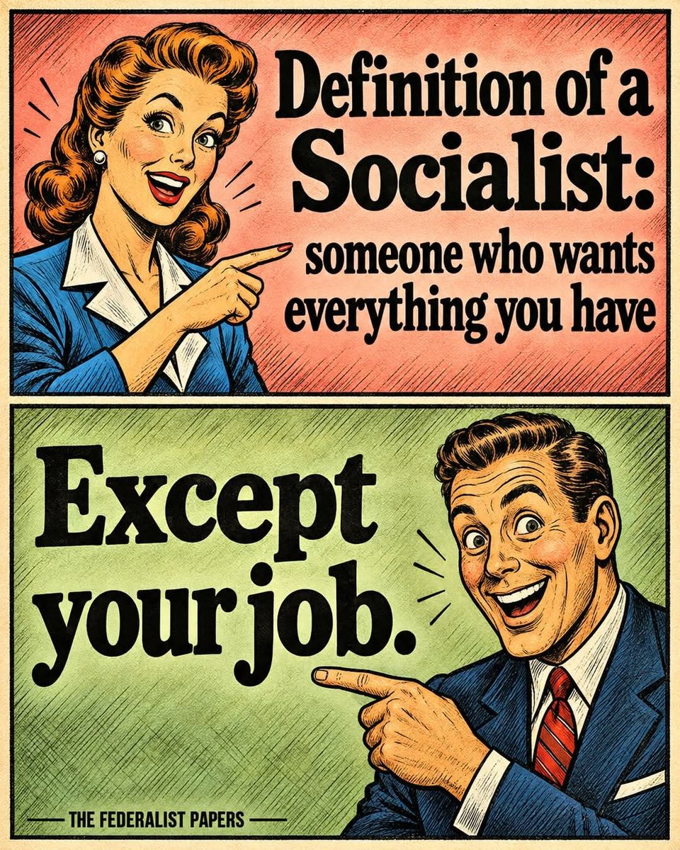 MSerguy61833's tweet photo. Définition d'un #socialiste : Quelqu'un qui veut tout ce que vous possédez. Sauf votre travail. Le début du mensonge https://t.co/c7GKQkpgaM
