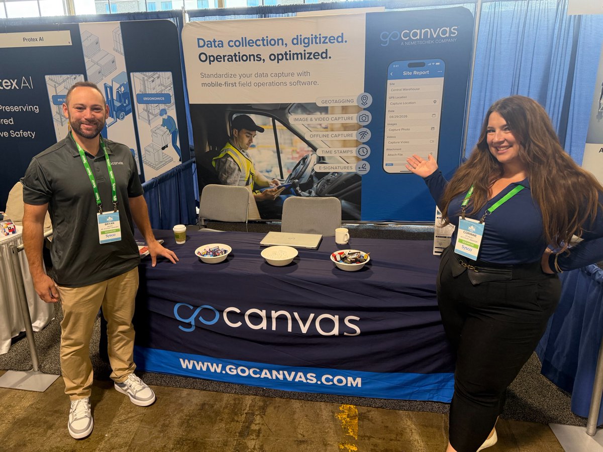 GoCanvas's tweet photo. A great day at the Sysco Canada 2026 Supply Chain Summit!

Thank you to everyone who stopped by to connect with our GoCanvas team. And a big thank you to @SyscoCanada for bringing everyone together!

#SyscoCanada #SupplyChain #GoCanvas https://t.co/9XpUgvKzUf