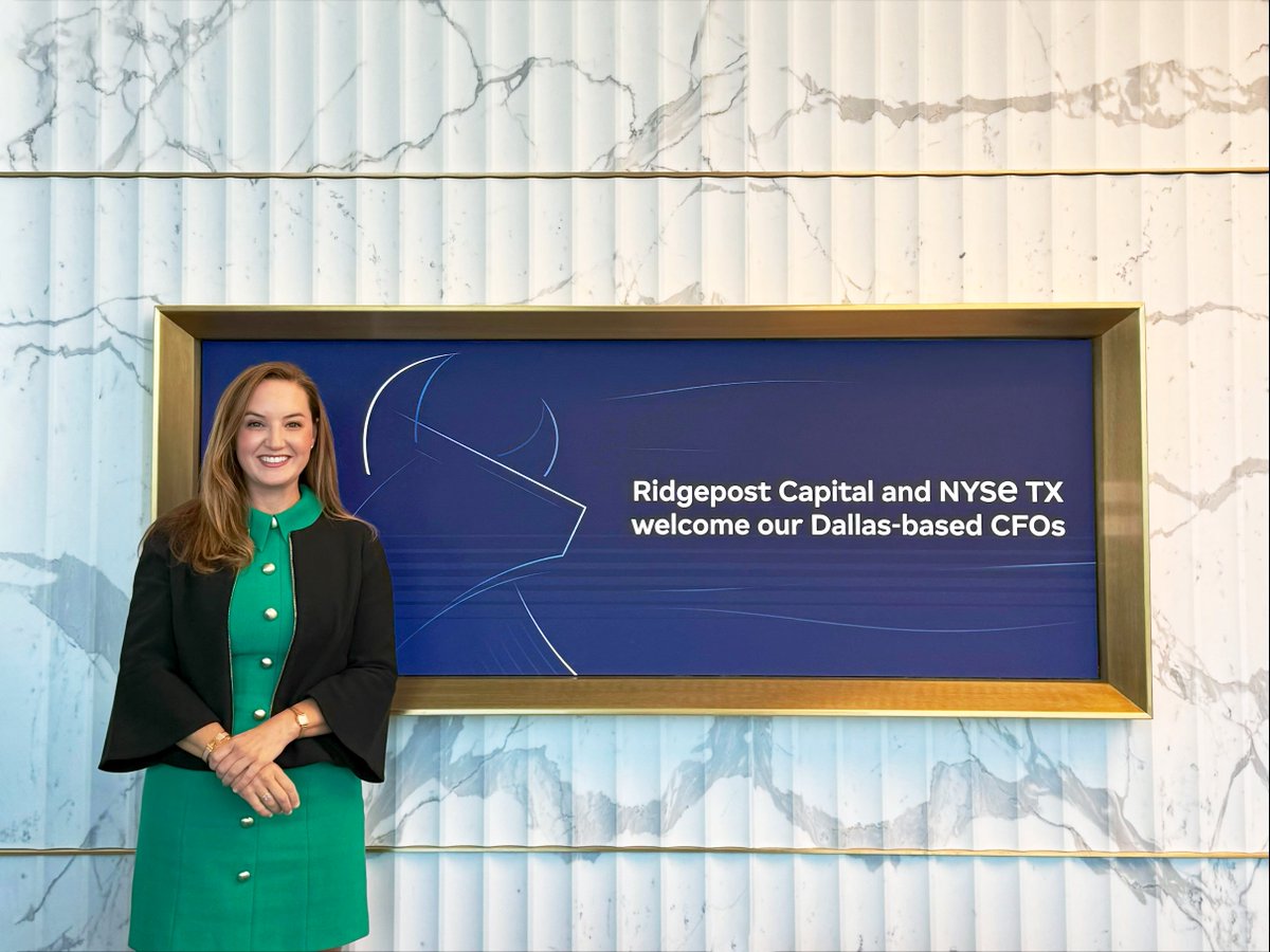 RidgepostCap's tweet photo. Grateful for our continued partnership with @NYSE Texas.

From Chief Financial Officer Amanda Coussens attending the grand opening of NYSE Texas's new Dallas headquarters to Tuesday's CFO event Ridgepost Capital co-hosted with NYSE Texas, it's been a great few weeks with the NYSE Texas team.

As a Texas-based company and a founding listed company on NYSE Texas, we're proud to help bring together leaders from across the private markets ecosystem and support the continued growth of Dallas as a leading financial center. We look forward to continuing our collaboration with NYSE Texas.