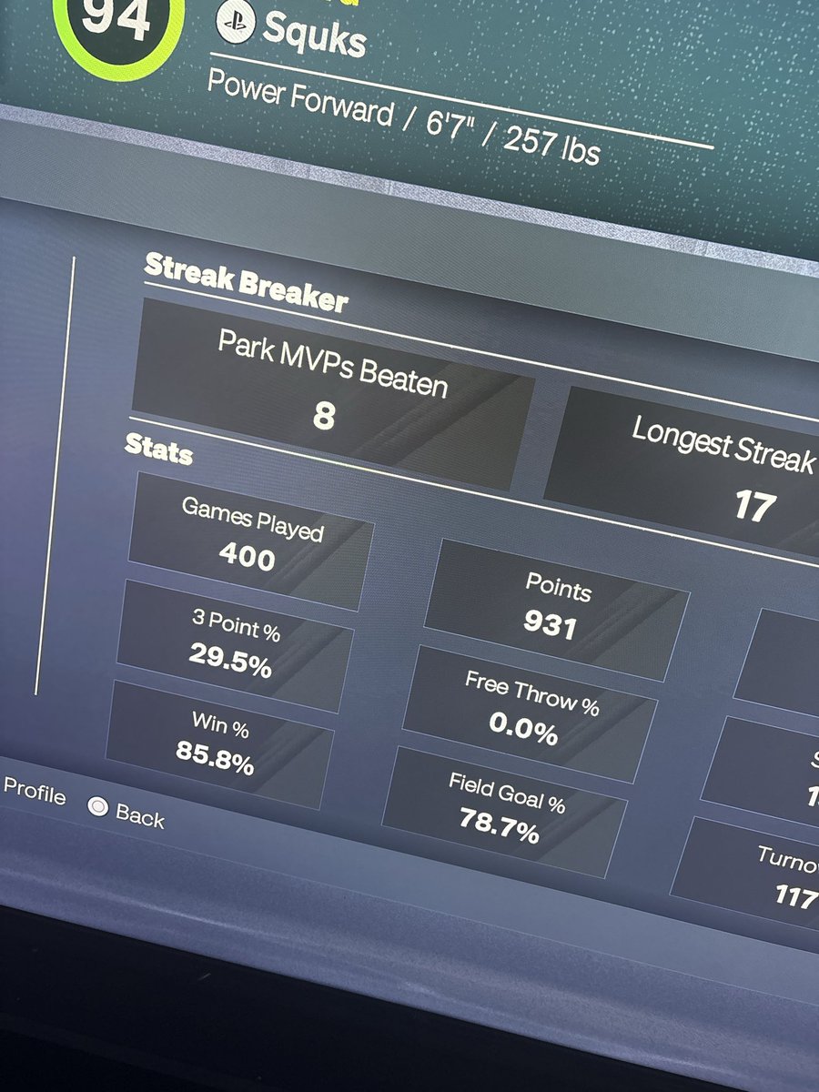 Dukebrudda's tweet photo. @NBA2K I play inside center never cheated I shoot 29% from 3pt wtf https://t.co/4E38fo8Oiv
