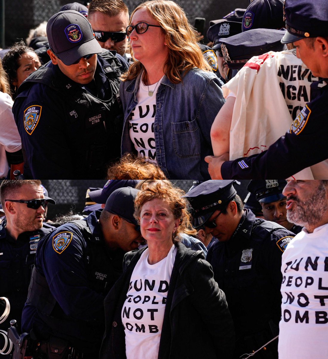 _filmcrave's tweet photo. Hannah Einbinder and Susan Sarandon were arrested for protesting against Israeli Prime Minister Benjamin Netanyahu’s speech at the United Nations. 

🔗 https://t.co/lDorjYrjHp https://t.co/ApJNRmeLpD