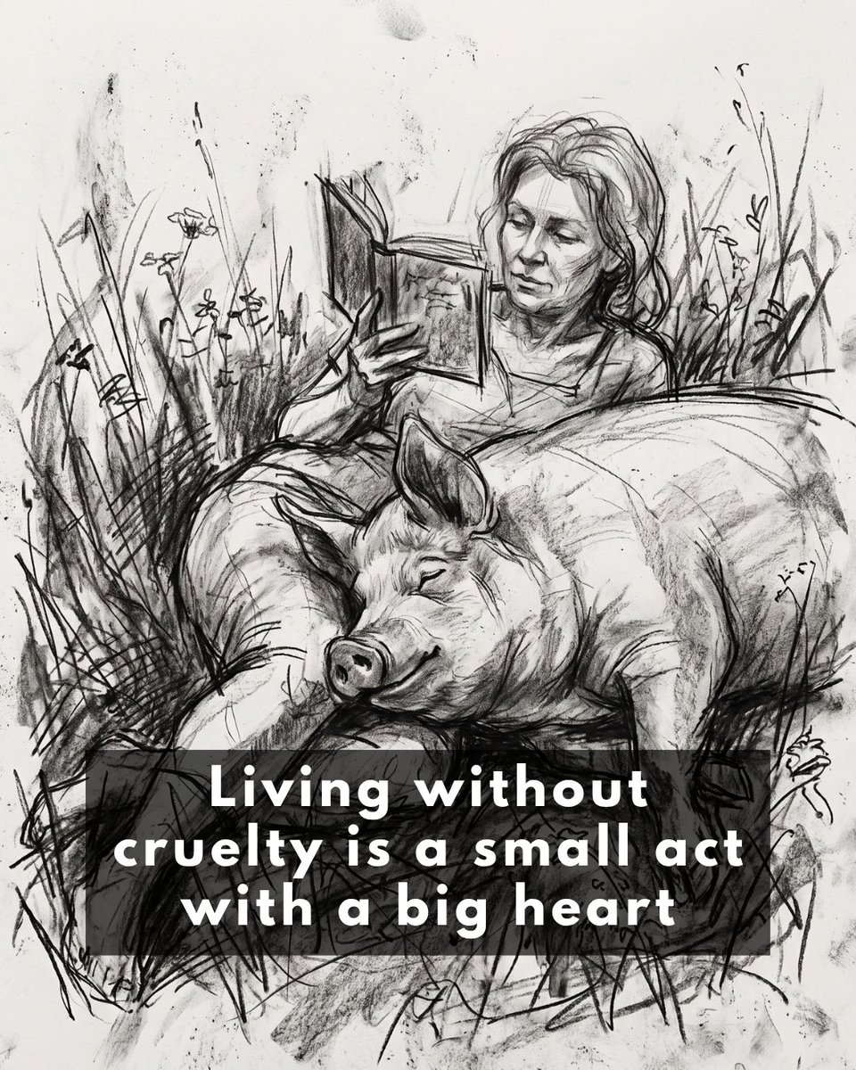 teamveganfta's tweet photo. When you stop seeing them as ingredients, you discover the immense peace of sharing the world with someone who finally feels safe by your side. 🌿🐖

😯 Learn what you never knew about pigs at https://t.co/AvFDdHs81M 

🎨 @teamveganfta https://t.co/JpETx69iSe