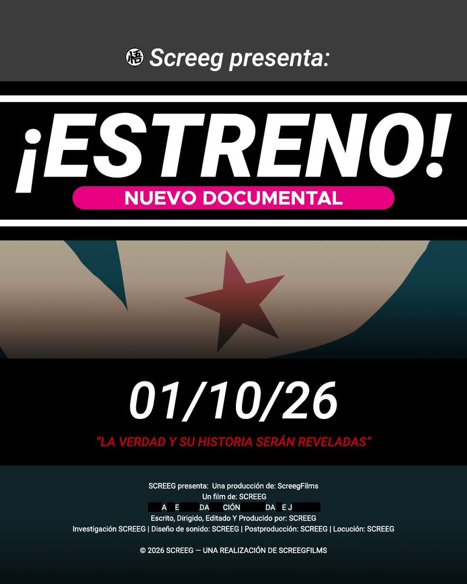 screegdbz's tweet photo. ⛓️"La verdad y La historia serán reveladas"

EL documental de una historia que empezó hace mas de 3 décadas.

● 1 ero de Octubre en Youtube | SCREEG

#Youtube #screeg #screegfilms #documental #animacion https://t.co/YlicDSTxwT