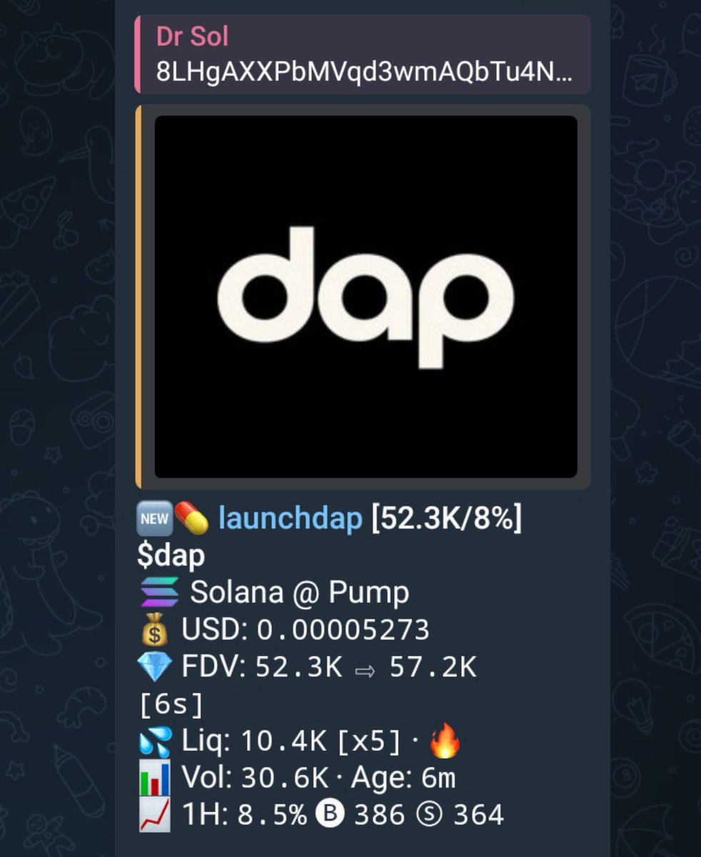 drsolgq's tweet photo. $dap delivered over 8.2x early from my alpha signal on TG 📲

CAA>>
8LHgAXXPbMVqd3wmAQbTu4NxuRRe3qowgUSLiKmFpump

#solana #crypto #robinhood #dap https://t.co/VX8mckvXH7