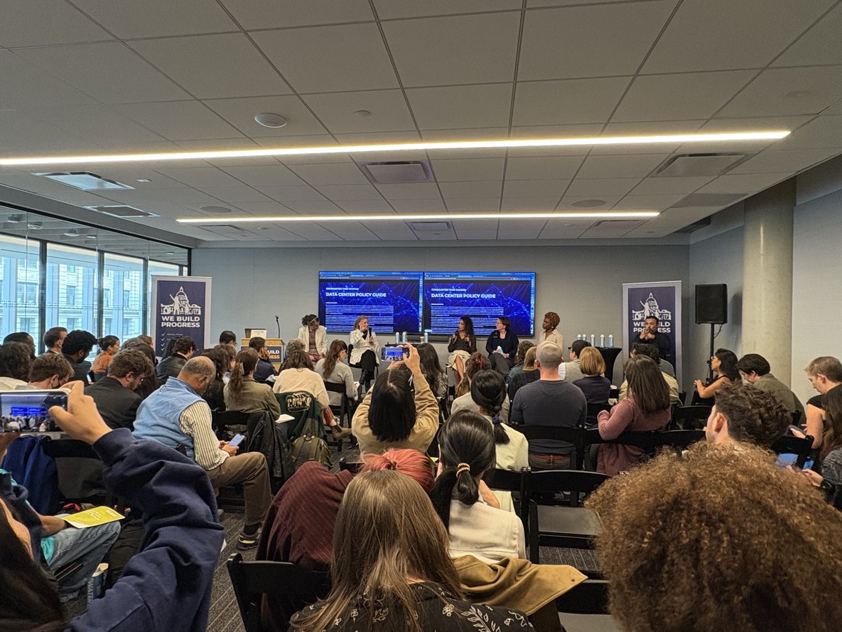 WeBuildProgress's tweet photo. To mark the guide’s release, we convened policymakers, advocates, organizers and experts today during #COP30 (@ClimateGroup) for “Communities Take Charge: Launching the Data Center Policy Guide.” https://t.co/sOpVtHShzY