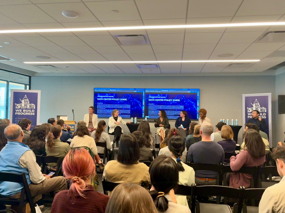 WeBuildProgress's tweet photo. To mark the guide’s release, we convened policymakers, advocates, organizers and experts today during #COP30 (@ClimateGroup) for “Communities Take Charge: Launching the Data Center Policy Guide.” https://t.co/sOpVtHShzY