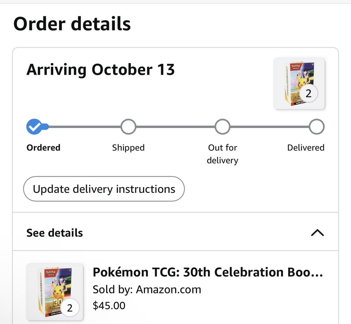 DevDevOh's tweet photo. @PokemonRestocks Thank you 🐐 🙏🏽 https://t.co/SWczqpg5vu