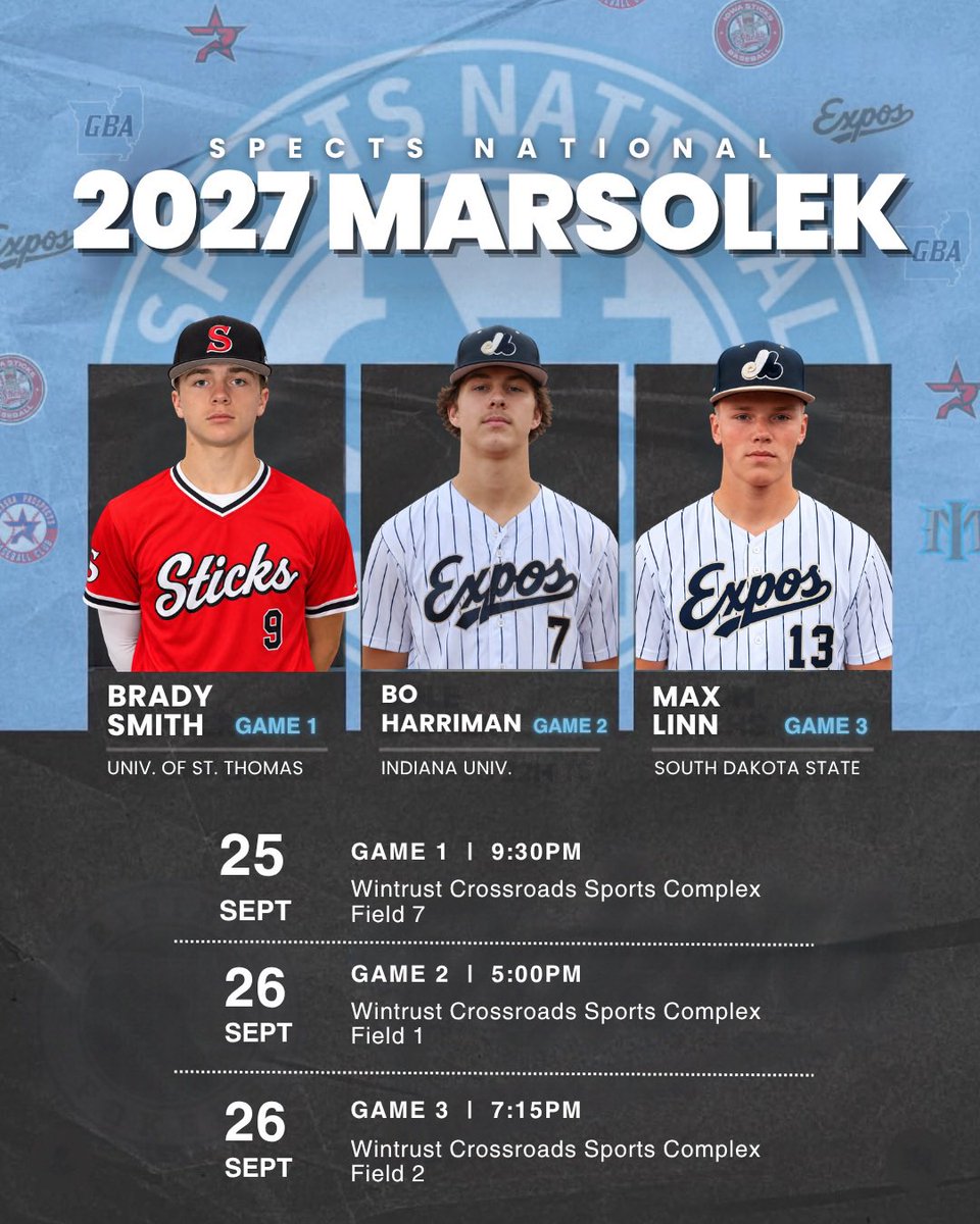 SpectsBaseball's tweet photo. @PerfectGameUSA Champions Cup this weekend in Chicago.

Seven Spects National teams from 2027 through 2030. Pitching rotations and schedules for the weekend.

Ready to get after it.

#bluecollarbaseball https://t.co/owWjogM2MT
