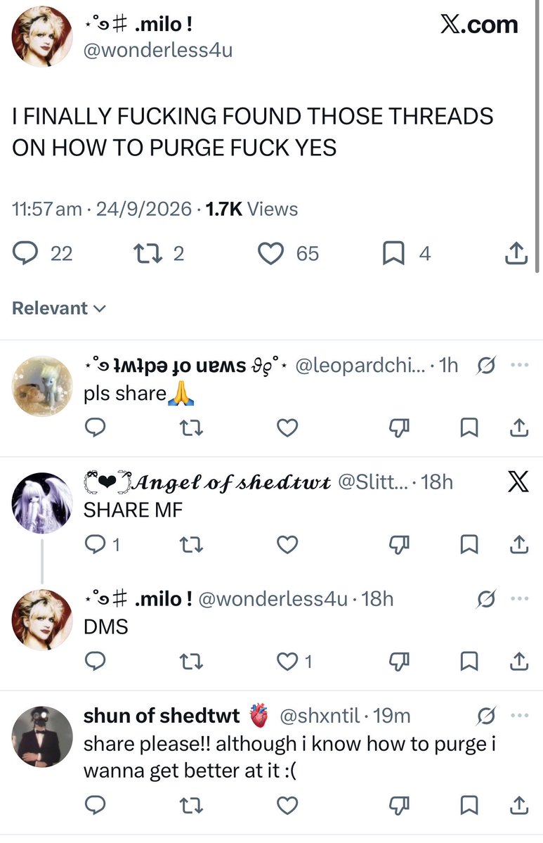 eatingshiloh's tweet photo. if your sharing purging tips block me pls 🩷 shit ruins your life https://t.co/E4CeWwXbuy