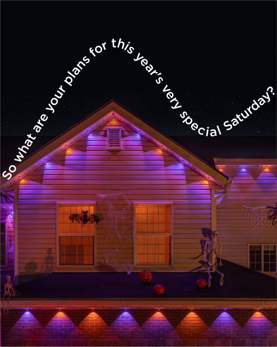 GoveeOfficial's tweet photo. Halloween 2026 is extra special. 🎃 We’re already starting to decorate. Is it too early?

Comment your Halloween plans this year!

#GoveeOutdoorLights #GoveePermanentOutdoorLights #HalloweenDecor #SpookySeason https://t.co/J87xcdShUe