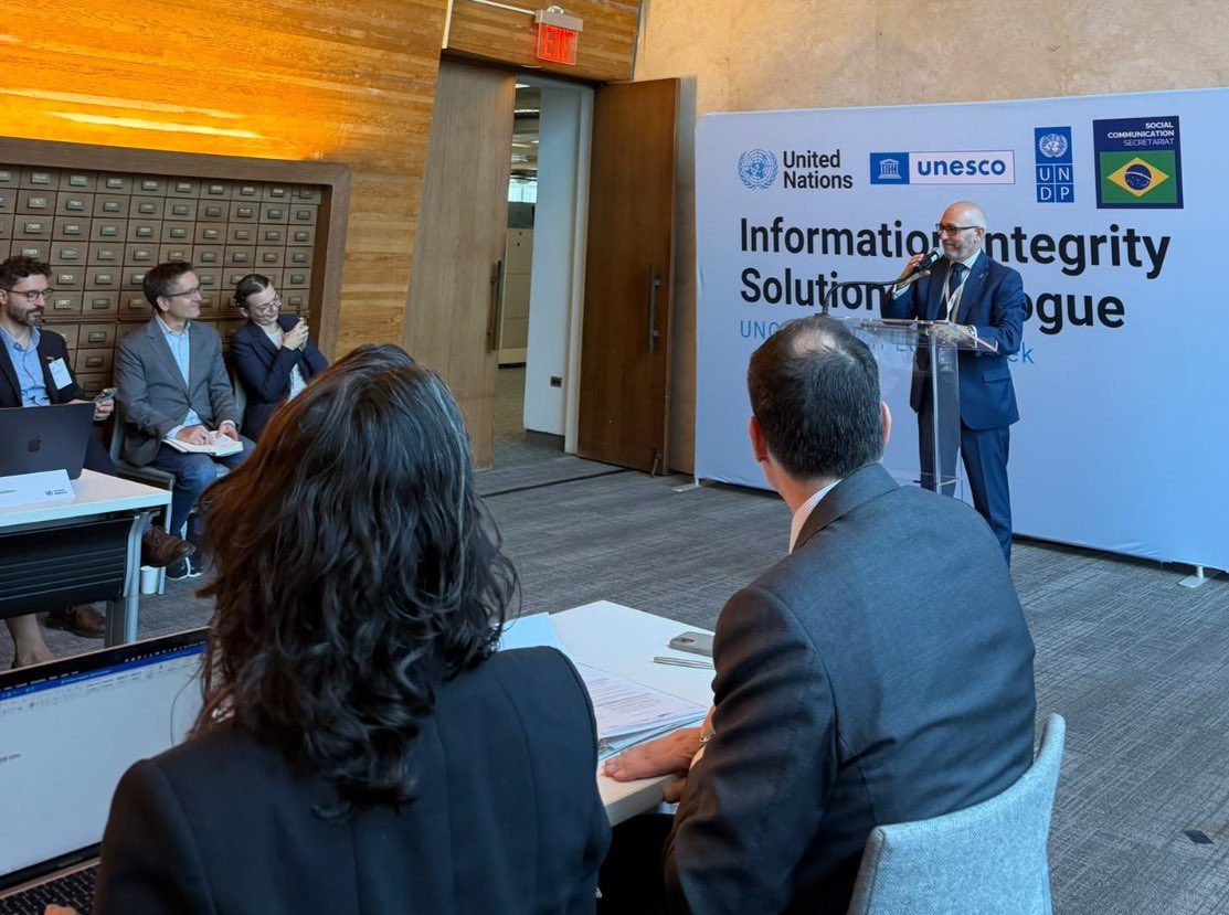 marcosathias's tweet photo. Information integrity is not only about what happens in the information space.

It shapes how people understand issues that affect their lives, engage w/ institutions &amp; respond collectively to crises&amp;challenges.

Glad to join the Information Integrity Solutions Dialogue at #UNGA. https://t.co/Ns276wPHQ2
