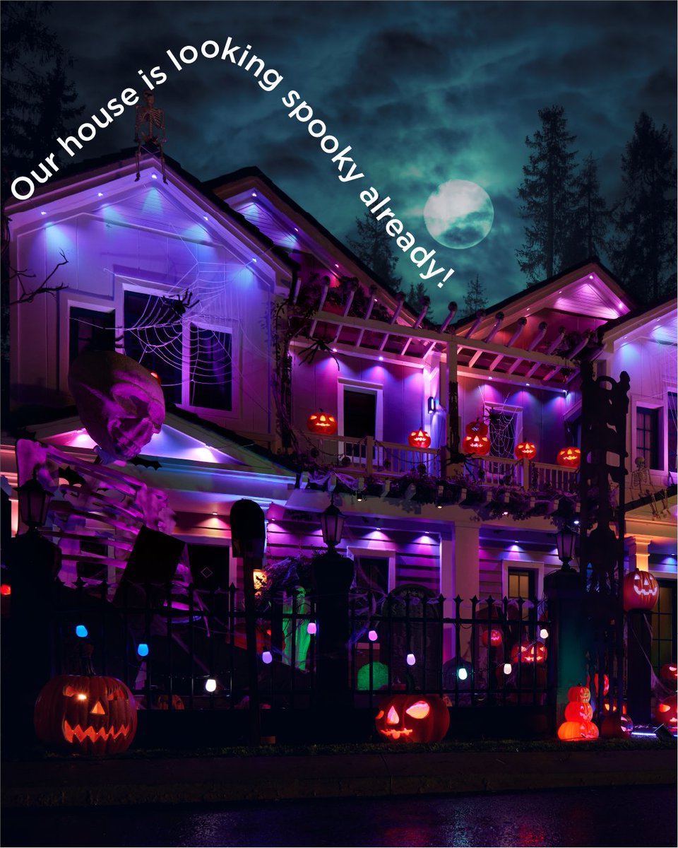 GoveeOfficial's tweet photo. Halloween 2026 is extra special. 🎃 We’re already starting to decorate. Is it too early?

Comment your Halloween plans this year!

#GoveeOutdoorLights #GoveePermanentOutdoorLights #HalloweenDecor #SpookySeason https://t.co/J87xcdShUe