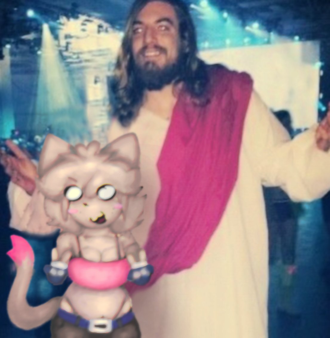 mmmiskho's tweet photo. #pursuitcore nyan cat meets Jesus Christ (real pic) https://t.co/XBRihv6mfr