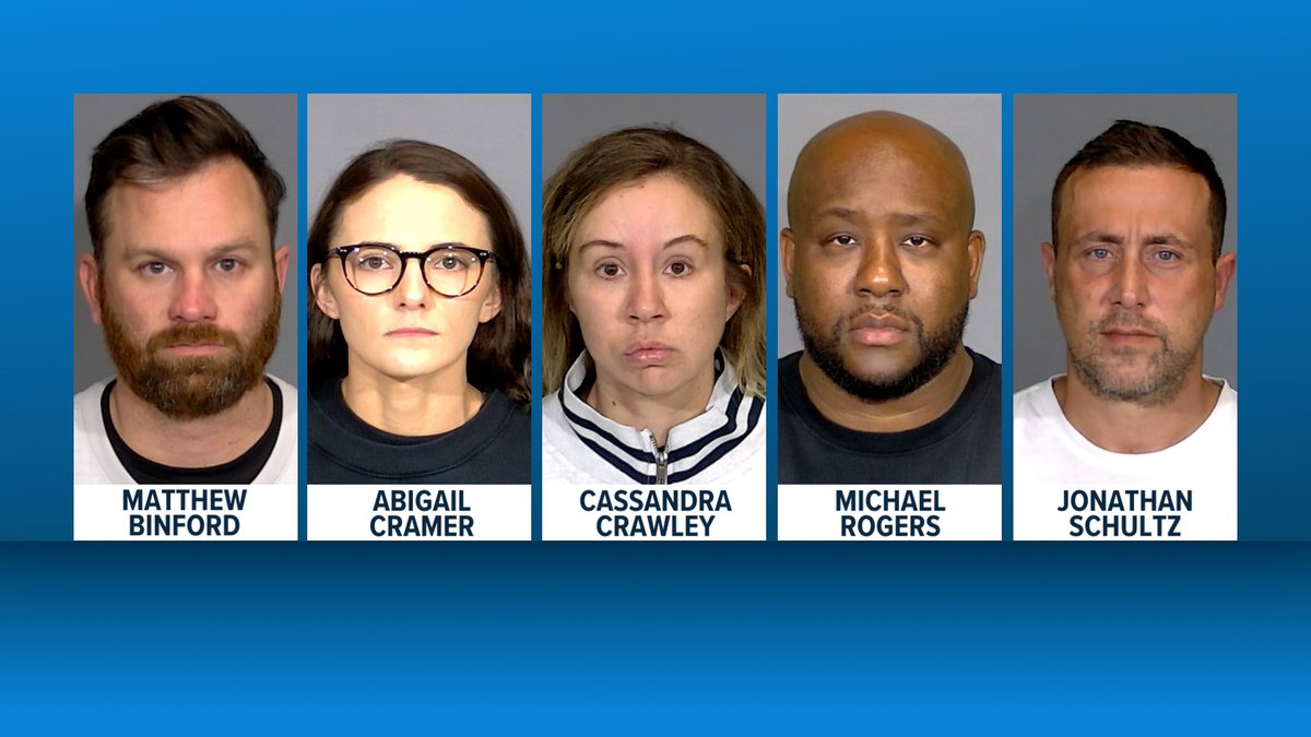ashtonhackmantv's tweet photo. UPDATE — All five IMPD officers charged with abusing licsense plate reader technology are in custody.

Below is a breakdown of the allegations for each officer.

Matthew Binford:
- One count of official misconduct and one count of fraud
- Listed in documents as an IMPD officer
- Allegedly used another officer's saved Flock credentials to track his ex-wife's vehicle more than 1,000 times over roughly a year
- IMPD says Binford had four years of service before being suspended and recommended for termination.

Abigail Cramer:
- Six counts of official misconduct and six counts of fraud
- Listed in the documents as an IMPD officer
- Allegedly used the Flock camera network to track her wife's ex-wife, including hundreds of searches tied to vehicles connected to that family
- Cramer allegedly entered many of the searches as "work" despite having no law enforcement purpose.
- IMPD says Cramer had five years of service before submitting her resignation

Cassandra Crawley:
- Eight counts of official misconduct and eight counts of fraud
- Listed in documents as an IMPD officer
- Allegedly tracked police and civilian vehicles belonging to fellow IMPD officers, including a lieutenant investigators say she previously dated.
- IMPD says Crawley had seven years of service before being suspended and recommended for termination.

Michael Rogers:
- Three counts of official misconduct and three counts of fraud
- Listed in documents as an IMPD officer
- Allegedly used cameras to monitor his wife and an Indianapolis firefighter he believed was having an affair with her
- Investigators allege Rogers searched the firefighter's vehicle nearly 2,800 times and his own vehicle roughly 1,500 times
- IMPD says Rogers had 16 years of service before being suspended and recommended for termination.

Jonathan Schultz (pictured):
- 12 counts of official misconduct, 12 counts of fraud and two counts of stalking
- Listed in documents as an IMPD detective
- Allegedly conducted nearly 1,400 unauthorized Flock searches involving women he met through gyms and workout classes, his ex-wife
- Prosecutors say he used police databases to actively monitor at two women he was romantically interested in
- IMPD says Schultz had 12 years of service before being suspended and recommended for termination.

As of now, only Schultz has an initial hearing scheduled. The judge denied our request to have a camera in the courtroom.