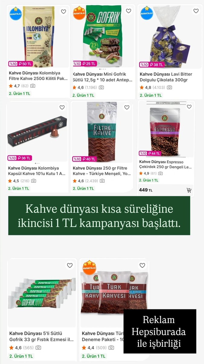 1alinti's tweet photo. Kahve Dünyası'nda ikincisi 1 TL kampanyası başladı 🎉
Hepsiburada ile işbirliği #reklam
İndirim linki👇
https://t.co/8ZbdXZMz1D https://t.co/S61YZGLwfB