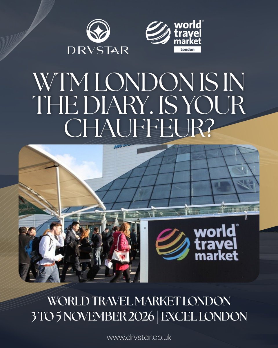 DrvstarExec's tweet photo. Organised by RX (Reed Exhibitions), World Travel Market London brings the global travel industry to Excel London from 3 to 5 November 2026 for three days of connections, business opportunities and industry insights. 🌍
.
#DRVSTAR #WTMLondon #WTM2026 #WorldTravelMarket https://t.co/rQ7xEPqlL0