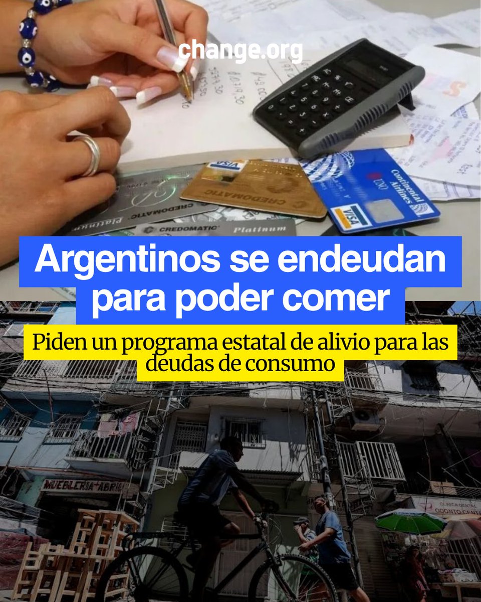 ChangeorgAR's tweet photo. 💸 Una petición denuncia tasas de hasta 400% anual por el Decreto 70/2023 y pide un rescate estatal para familias endeudadas para sobrevivir. Firmá: https://t.co/abnejOKNBt
#BastaDeUsura https://t.co/LVIlGJtkez