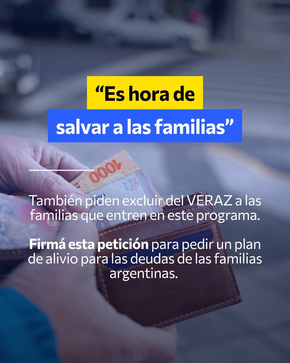 ChangeorgAR's tweet photo. 💸 Una petición denuncia tasas de hasta 400% anual por el Decreto 70/2023 y pide un rescate estatal para familias endeudadas para sobrevivir. Firmá: https://t.co/abnejOKNBt
#BastaDeUsura https://t.co/LVIlGJtkez