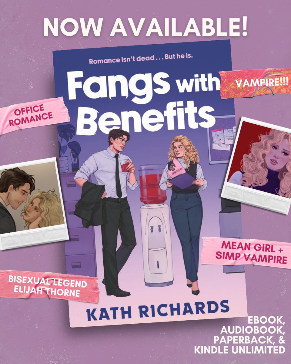 kath_richards_'s tweet photo. My trad debut, FANGS WITH BENEFITS, is out in the world today! It’s full of love and heart and if you like vampire romance, then I think you’re gonna like it.

Read it on audio, ebook, paperback (in the UK), and on kindle unlimited in the UK and US now!! https://t.co/s04d8BC2uh