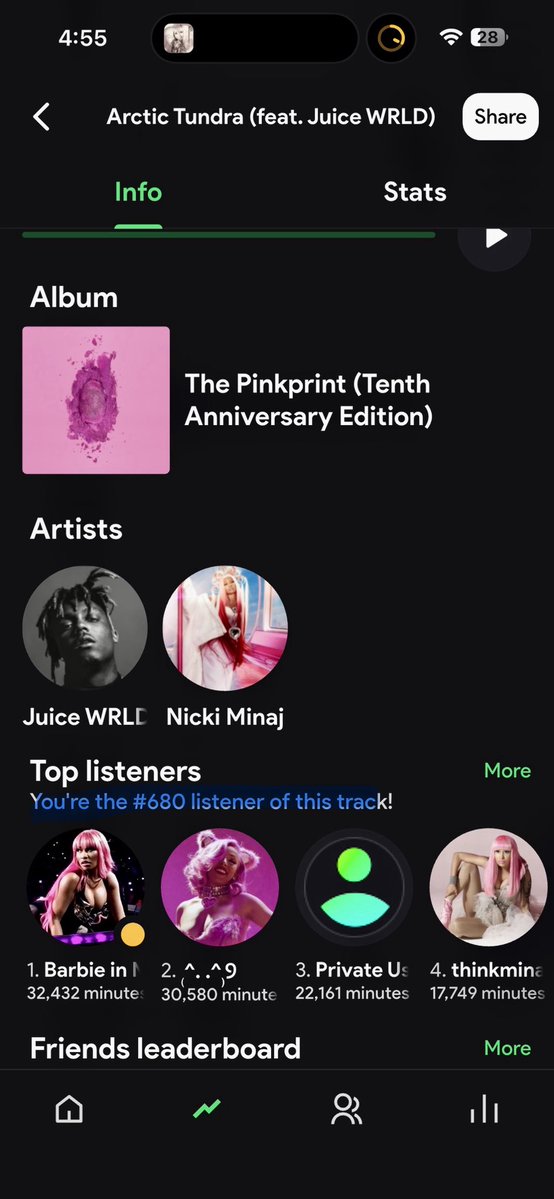 barbz_kitten420's tweet photo. Some music listening accomplishments #barb #NickiMinaj https://t.co/8Hlie1QE6v