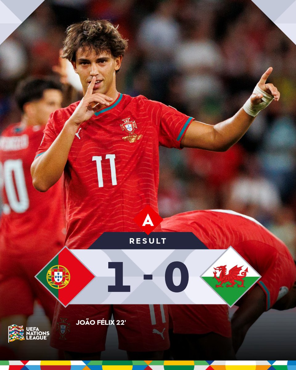 UEFAEURO's tweet photo. João Félix's goal wins it for Portugal 🤫

#NationsLeague https://t.co/KjgDec3DCT