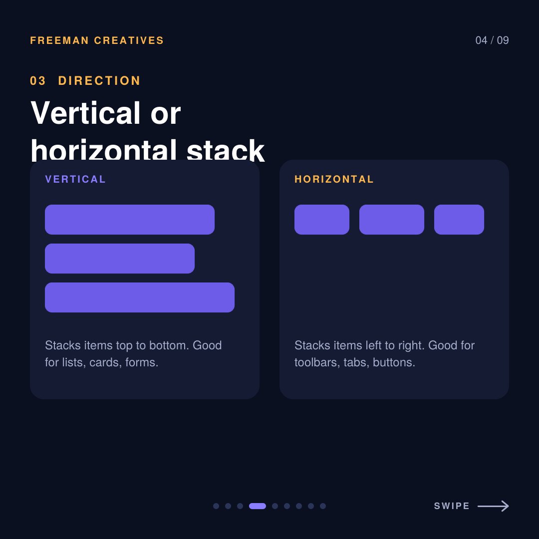 Patrick11235770's tweet photo. Stop dragging layers around in Figma.
Auto Layout turns your frame into a responsive stack that resizes itself. Thread below 🧵
#Figma #UIDesign #UXDesign https://t.co/FDZBqbn7vt