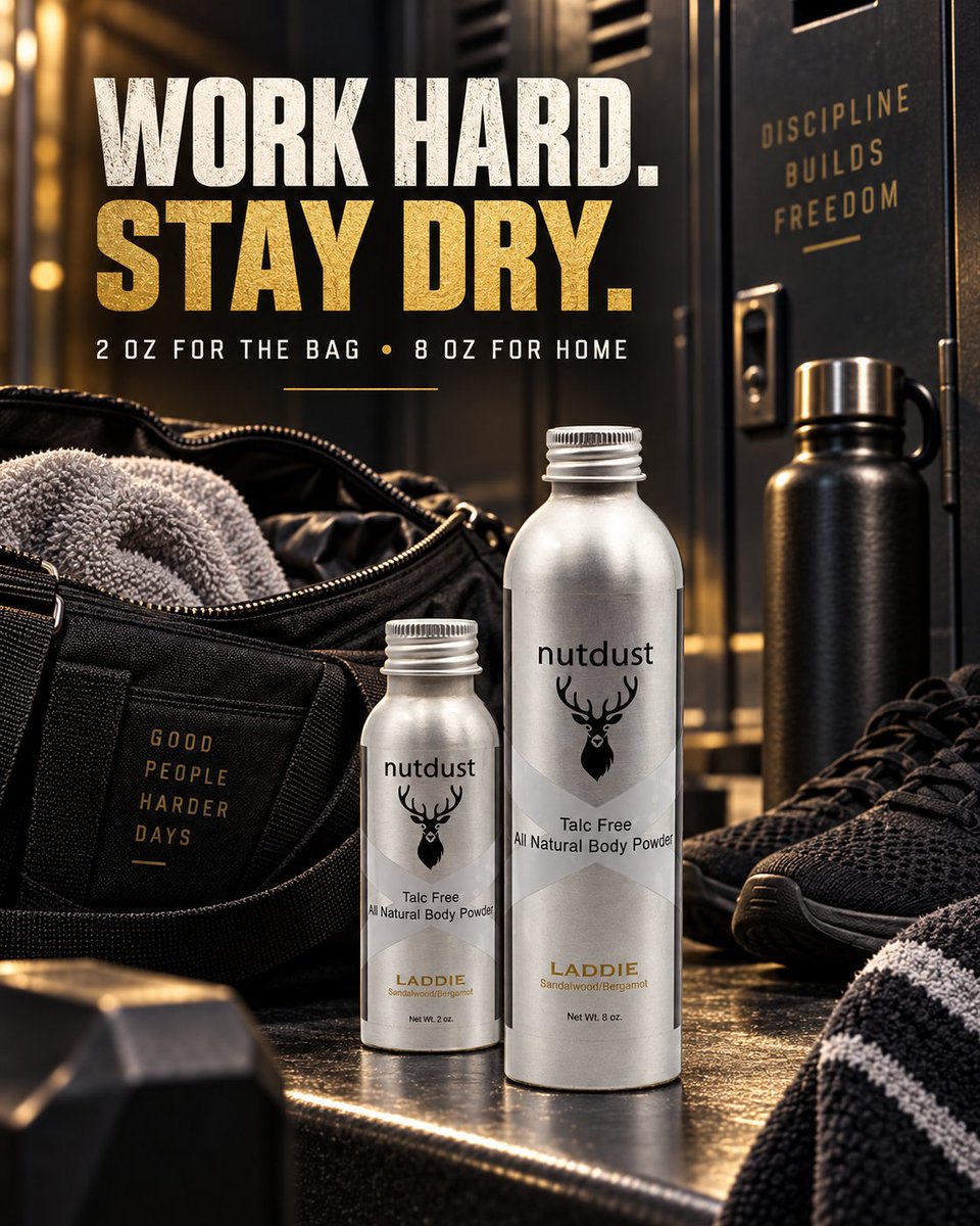 OfficialNutdust's tweet photo. 2 oz in the gym bag. 8 oz at home. Train hard and leave the friction behind. https://t.co/anQhTjkD4h #GymBagEssential #Nutdust https://t.co/TW92GYDBNR
