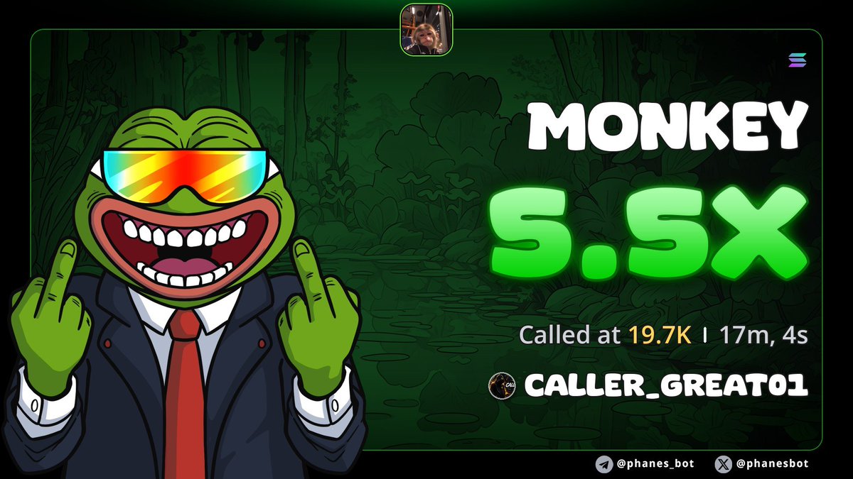 caller_great11's tweet photo. 5.5X form my call on $MONKEY
CA 

44NznjLNUbXPktCZSaDwb9naR1HSR5YusLXTHXUrpump https://t.co/LTp3UxAlAu