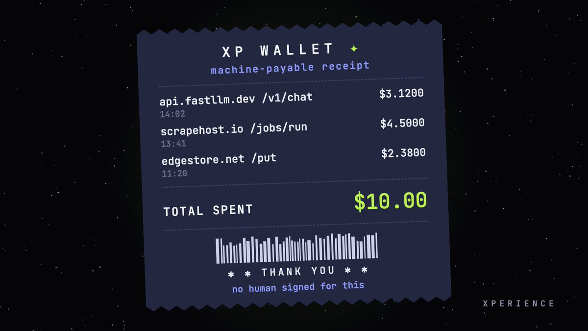 XPerienceWallet's tweet photo. agents should pay their own bills 💫

coming soon https://t.co/k9PqgyJAJ8
