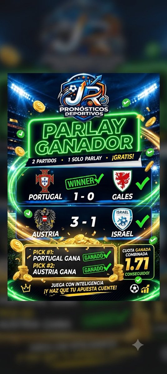 Scorpion_073's tweet photo. Parlay PREMIUM acertado !!!

Siguenos y vamos por más !!!

De 2 a 3 parlay diarios !!!

Vamos a sumar con inteligencia!!✨🤪 https://t.co/xO1xYdQFRX