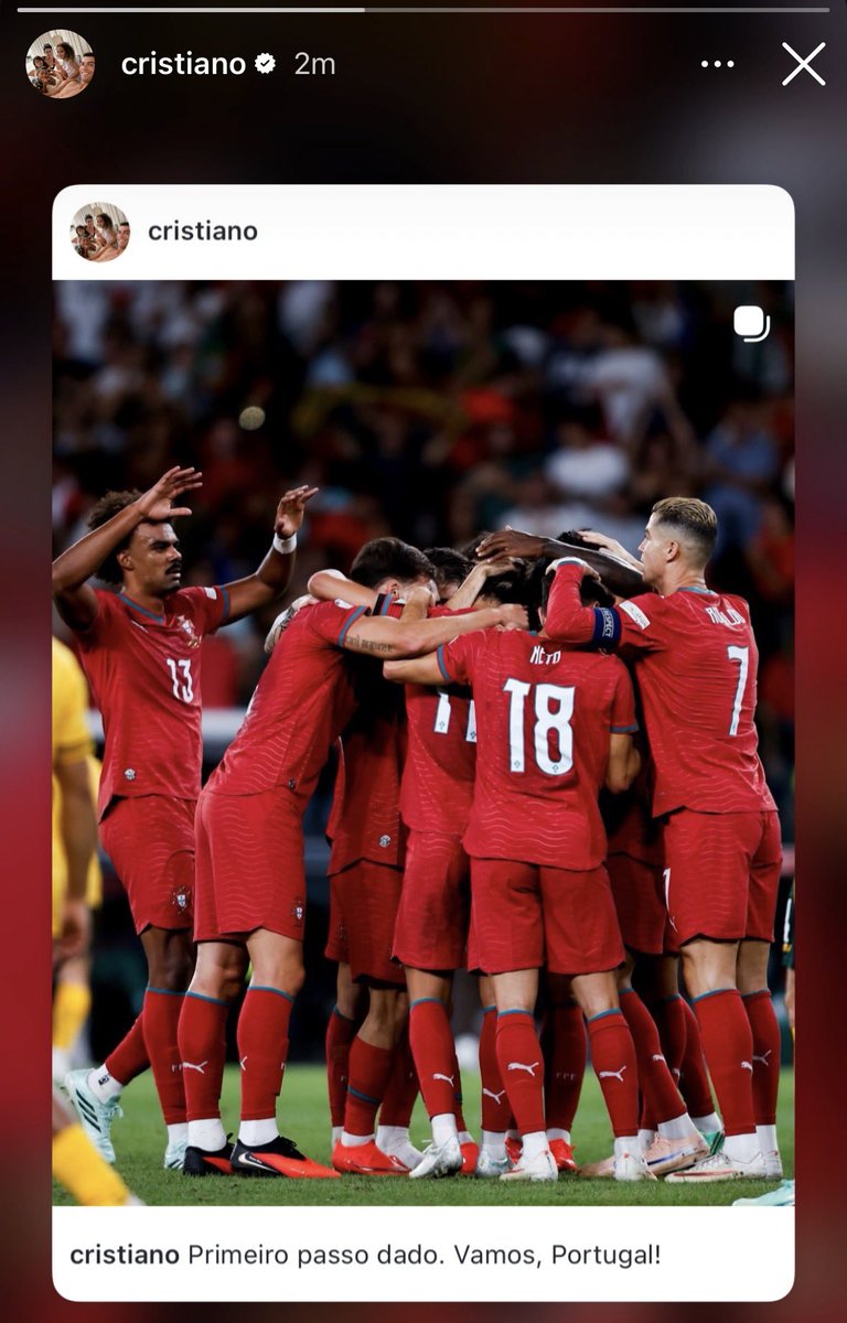 fedevalv_'s tweet photo. 🚨Cristiano Ronaldo on IG: “First step taken. Let’s go, Portugal!” ❤️ https://t.co/Yq119HLMtH