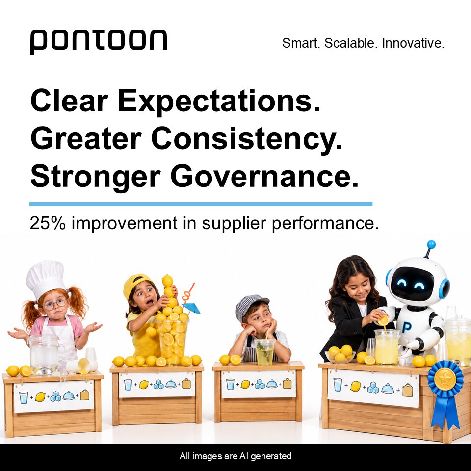 PhilipNott's tweet photo. With data-driven governance, Pontoon helped one global organisation strengthen accountability and performance across its supplier ecosystem.
See how: https://t.co/vuyGyGZ2RE
#PontoonSolutions #ServicesProcurement #SmartScalableInnovative https://t.co/iTqfitBiEe