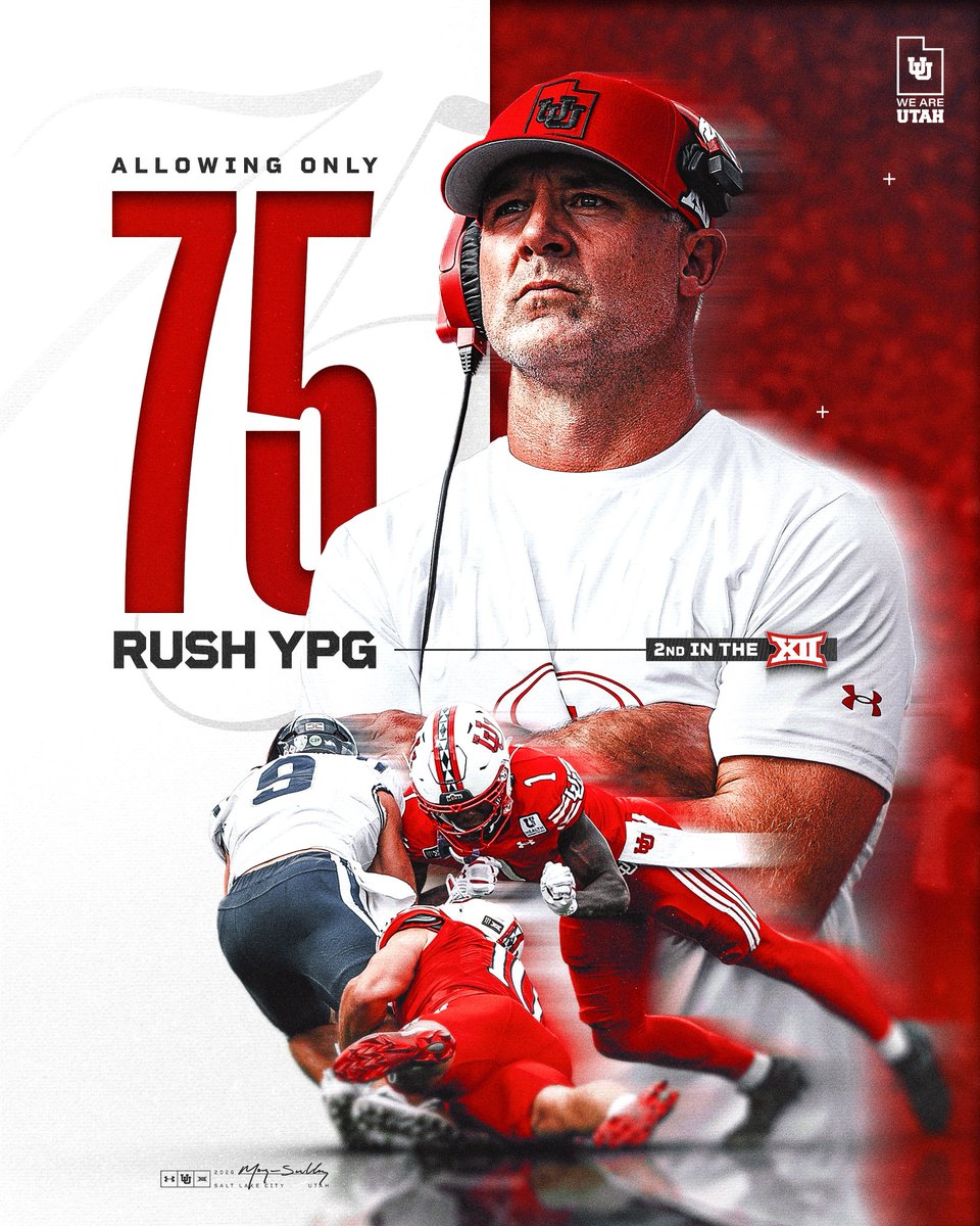 Utah_Football's tweet photo. 𝙉𝙤𝙩 𝙢𝙪𝙘𝙝 𝙧𝙤𝙤𝙢 𝙩𝙤 𝙧𝙪𝙣 🛑

The defense has only been allowing 75 rushing yards per game. 

#GoUtes | #RSNB https://t.co/WYyRnnqk08