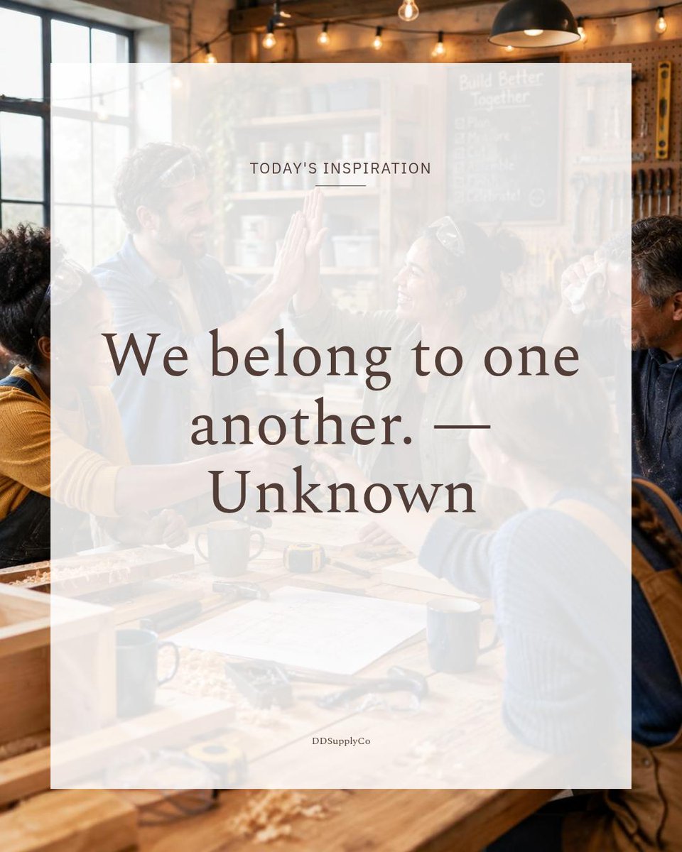 Shorty240513's tweet photo. We belong to one another." — Unknown. Community shows up when stuff gets weird. DDSupplyCo curates gear to help your crew do more, laugh louder, and finish projects together. Come for the tools, stay for the people. #Community #DIY Tap the link in bio. https://t.co/25zOwWsr9I