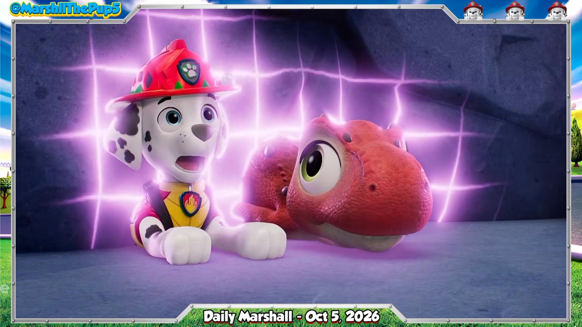 MarshallThePup5's tweet photo. Daily Marshall - October 5, 2026
#PAWPatrol #DailyMarshallPics

Today's Outfit: Dino Movie https://t.co/OPQeipQAdI