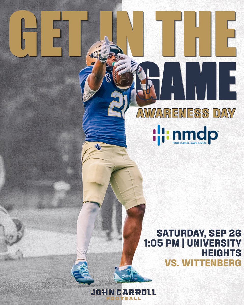 JCUFootball's tweet photo. Raising awareness for @nmdp_org at Saturday’s game! See you at Shula! ⚡️ https://t.co/e3FO5u2G9R