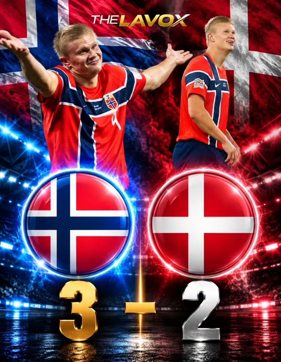 reneromanosport's tweet photo. Erling #Haaland necesitó dos golpes para recordarle a #Denmark que el área no admite distracciones: doblete al 18’ y 74’ y victoria 3-2 de #Norway en el arranque de la #NationsLeague. Oscar #Bobb había abierto la cuenta al 14’, pero los daneses se negaron a convertirse en decoración: Mikkel #Damsgaard descontó al 25’ y Rasmus #Højlund empató al 60’. Entonces apareció nuevamente el animal del gol. Martin #Ødegaard puso la asistencia y Erling #Haaland devolvió la ventaja que terminaría siendo definitiva. Cinco goles, intercambio de golpes y cero espacio para bostezar.
#Norway empieza así con tres puntos un grupo que también contiene a #Portugal y #Wales, y lo hace después de un #FIFAWorldCup donde llegó hasta cuartos de final. Eso cambia el paisaje: ya no es únicamente la selección que posee a Erling #Haaland, sino un equipo que aprendió a competir alrededor de semejante martillo. #Denmark consiguió levantarse de un 0-2 y empatar, mérito enorme; el problema fue dejar una segunda vida al delantero equivocado. Porque hay delanteros que perdonan y otros que cobran intereses. Parafraseando a Hemingway: el mundo rompe a todos; #Haaland, por ahora, parece empeñado en romper las redes.