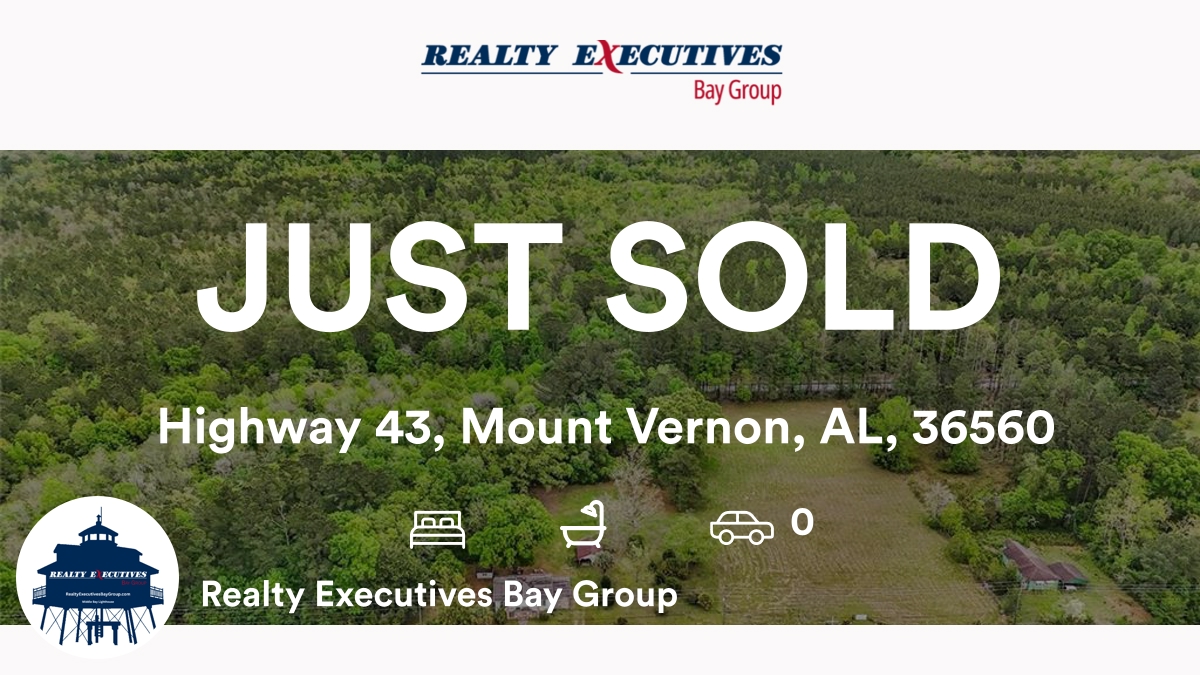 BayExecutives's tweet photo. 📍  Highway 43, Mount Vernon, AL, 36560

Our team’s latest sale on RateMyAgent
Broker 091867
https://t.co/7KFvrquYST

...
#ratemyagent #realestate https://t.co/Pb0EsE3IRV