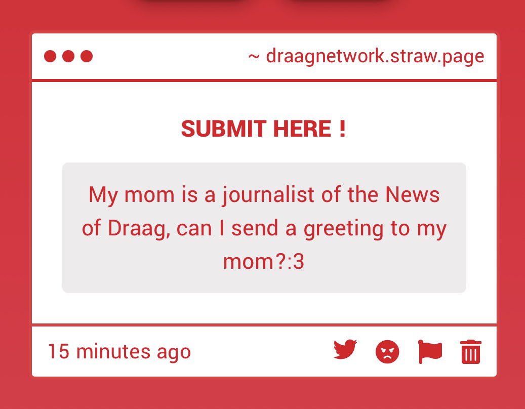 DRAAGNETWORK's tweet photo. Hullo, random anonymous persons mother! https://t.co/QtNOSiKUMZ