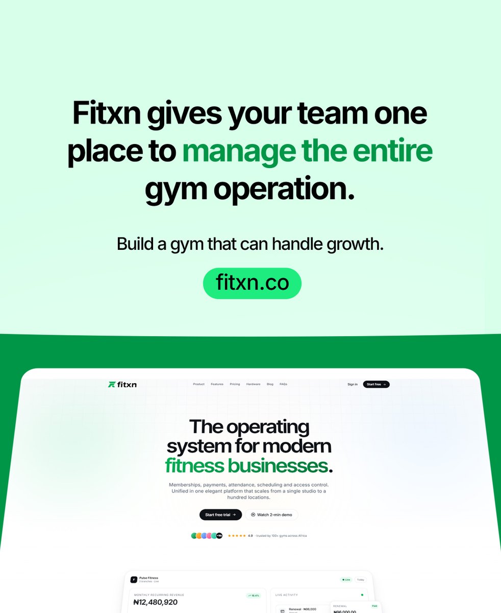 fitxn_app's tweet photo. Build a gym that can handle growth https://t.co/UXpvTNyMmx