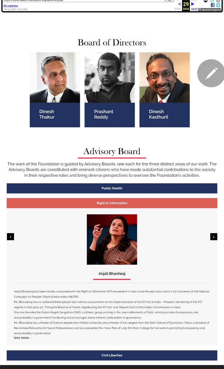 VijayGajeraO's tweet photo. Only RTI activist Ajali?

She was on the advisory board of the Thakur family foundation, which has funded NGOs and Marxists in India to file RTI and PILs.
She was with Arvind Kejriwal in the Ford-funded Parivartan NGO.
Why don't you show the full truth? https://t.co/bFrIAOEUDv