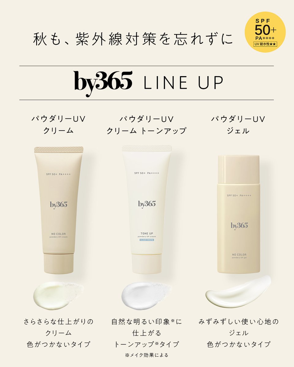 by365_official's tweet photo. 〈夏が終わっても日やけ止めは必要？〉

秋は太陽の位置が夏より低くなり、
斜めからの日差しが顔や首元にも当たりやすくなります。

夏が終わっても、by365で紫外線対策を✨ https://t.co/zLvIYt3m6t