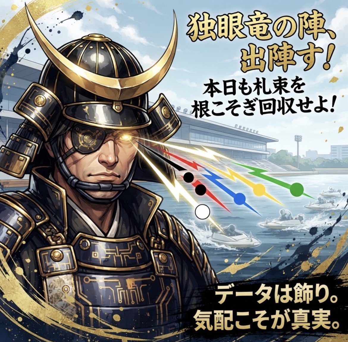 dokuganryu_115's tweet photo. ⚡️【本日も戦場の扉が開くぞ】⚡️

ぬるい予想で満足している者たちよ、目を覚ませ。
今日も今日とて、容赦なく札束を根こそぎ回収して天下を取る。

準備はいいか？
本日の厳選勝負レース、続々と出陣する！我が軍に続け！！ 🔥⚔️

#競艇予想 #ボートレース #万舟 #競艇 https://t.co/VhaGudnzqj