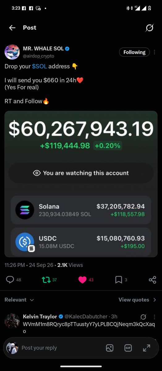 Efe_of_X's tweet photo. @airdop_crypto 4qSgLepNMJEaEUr2KjkZ5LViZa6ndNgTrahg6s6uTLTf https://t.co/Gb8mRvd32n