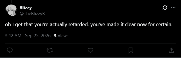 RAVENVROSEOG's tweet photo. I might be a lil retarded but at least i ain't a pussy who blocks ppl over an online disagreement https://t.co/7kf6ZcLpaN