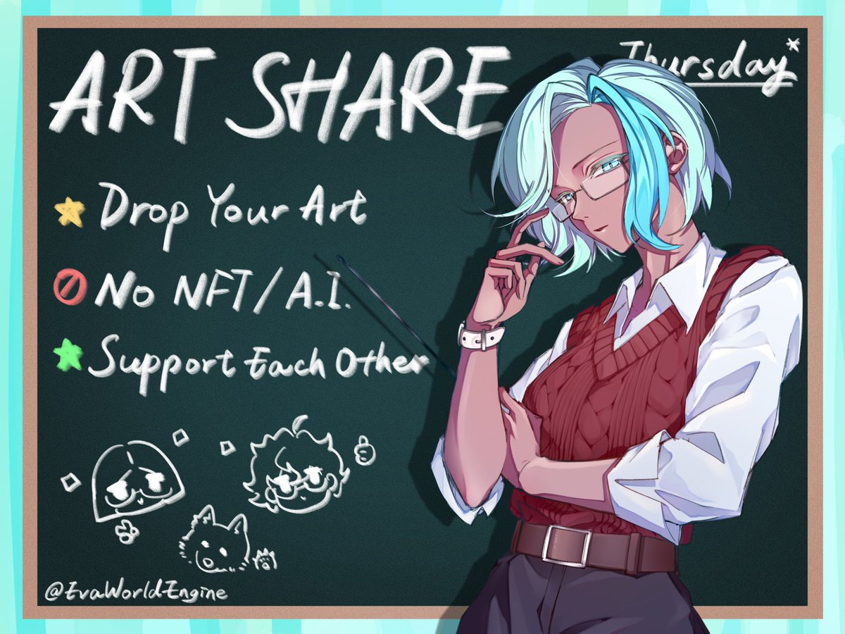 EvaWorldEngine's tweet photo. 👁️Artists! SHOW ME YOUR ART!🌎
⭐️⭐️⭐️⭐️⭐️⭐️
🌘ART SHARE🌒
⭐️⭐️⭐️⭐️⭐️⭐️
☁️Share Your Recent Art/WIP
☁️Follow Me if you'd like!
☁️Interact with other artists!
☁️Tag a friend or two!
☁️RT if you want to!
☁️No NF*T/A*I. 
☁️Be respectful and have fun!
☁️#artshare #artmoots https://t.co/yOJAnikeN3