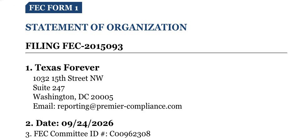 PollTracker2024's tweet photo. #TexasSenate 

FEC: Chuck Schumer’s super PAC launches “Texas Forever” PAC to boost James Talarico https://t.co/Mec3IkFkuu
